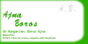 ajna boros business card